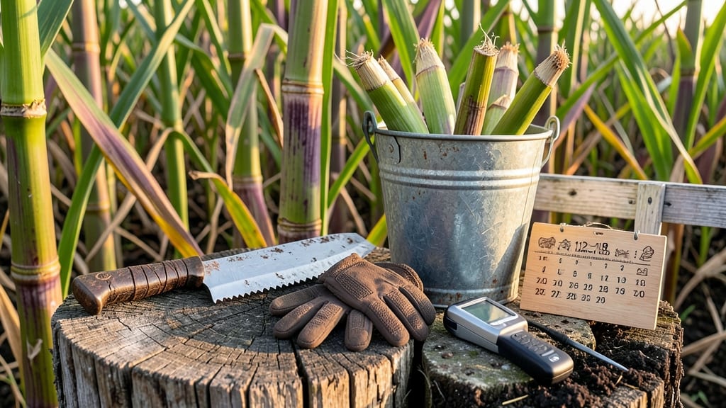 When to Harvest Sugar Cane: Stalk Stiffness & Juice Flow Test