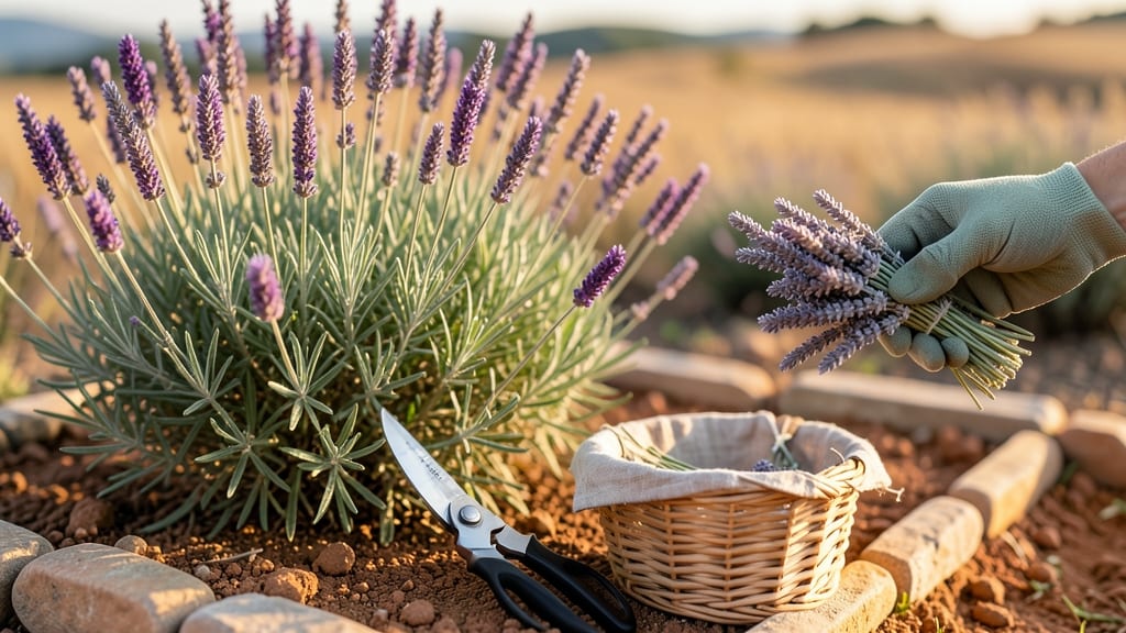 When to Harvest Lavender: Buds Turn Purple & Brushes Off Easily