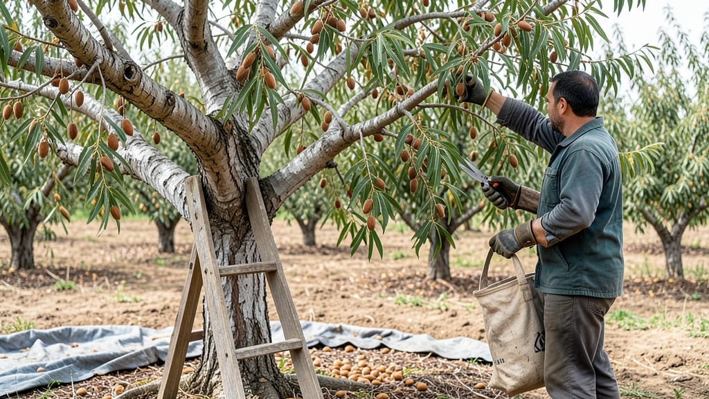 How to Harvest Almonds: When Hulls Split & Kernels Pop Free Naturally