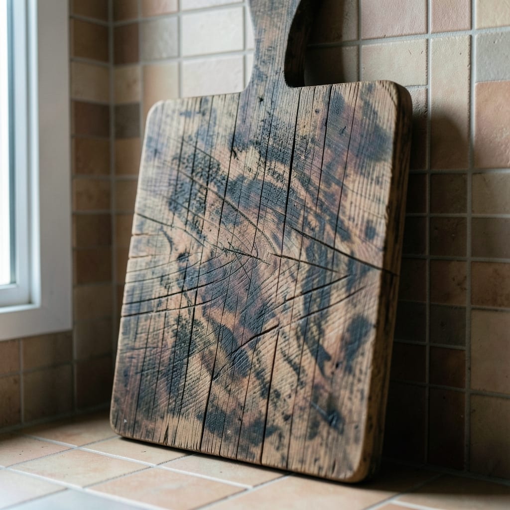 The wooden cutting board