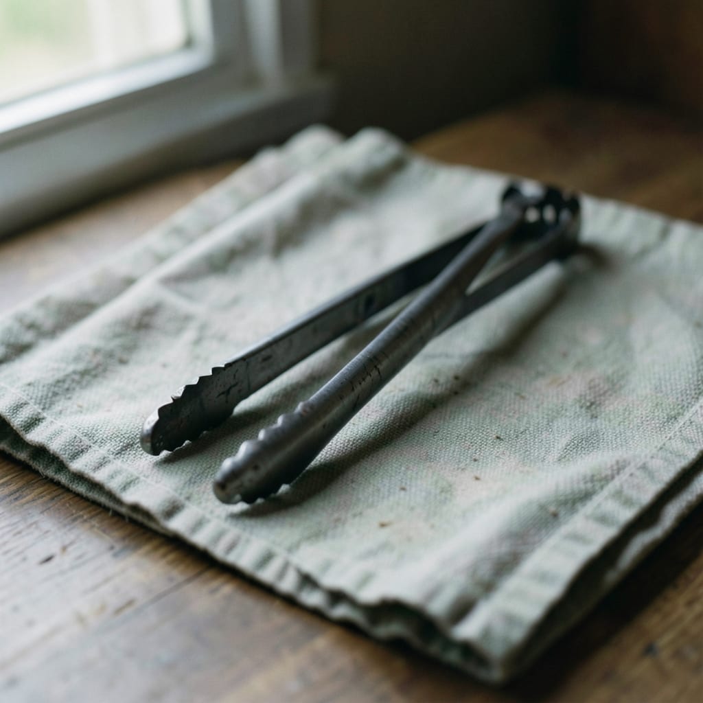 The metal tongs