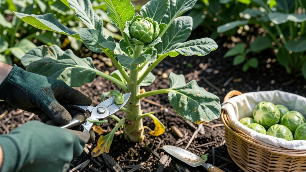 How to Harvest Brussel Sprouts: When Stems Shrivel & Leaves Yellow for Peak Flavor