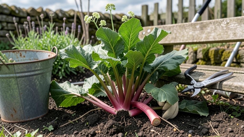 How to Harvest Rhubarb Stalks: When They Reach 10 Inches Long