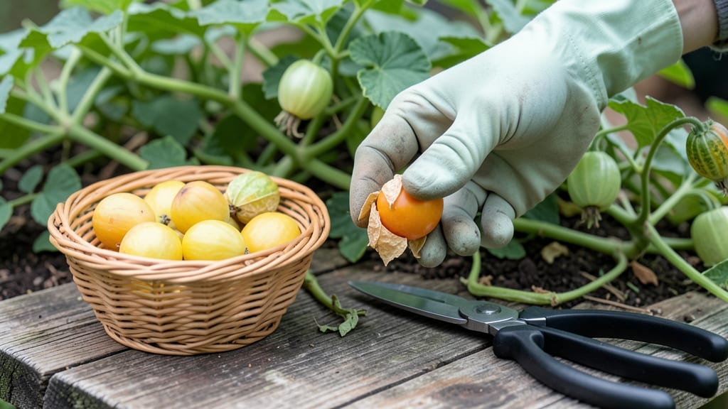 When to Harvest Ground Cherries: Golden Skin and Easy Twist Test