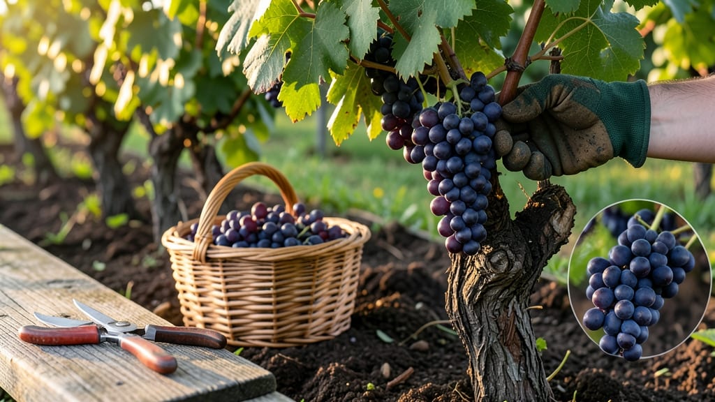 When to Harvest Concord Grapes: Color-Stem Test for Peak Juice and Flavor
